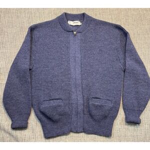 Kingsknit‎ Zip Sweater 100% Orlon Acrylic Washable Size 48 Chest 22 Length 27in